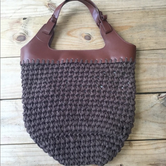 New Free People Brown Magnolia Macrame Tote Bag - Picture 4 of 8